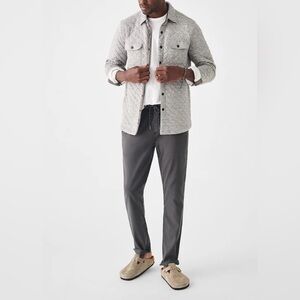 Faherty Epic Quilted Fleece CPO Shirt Jacket Mountain Grey Heather Sz Large